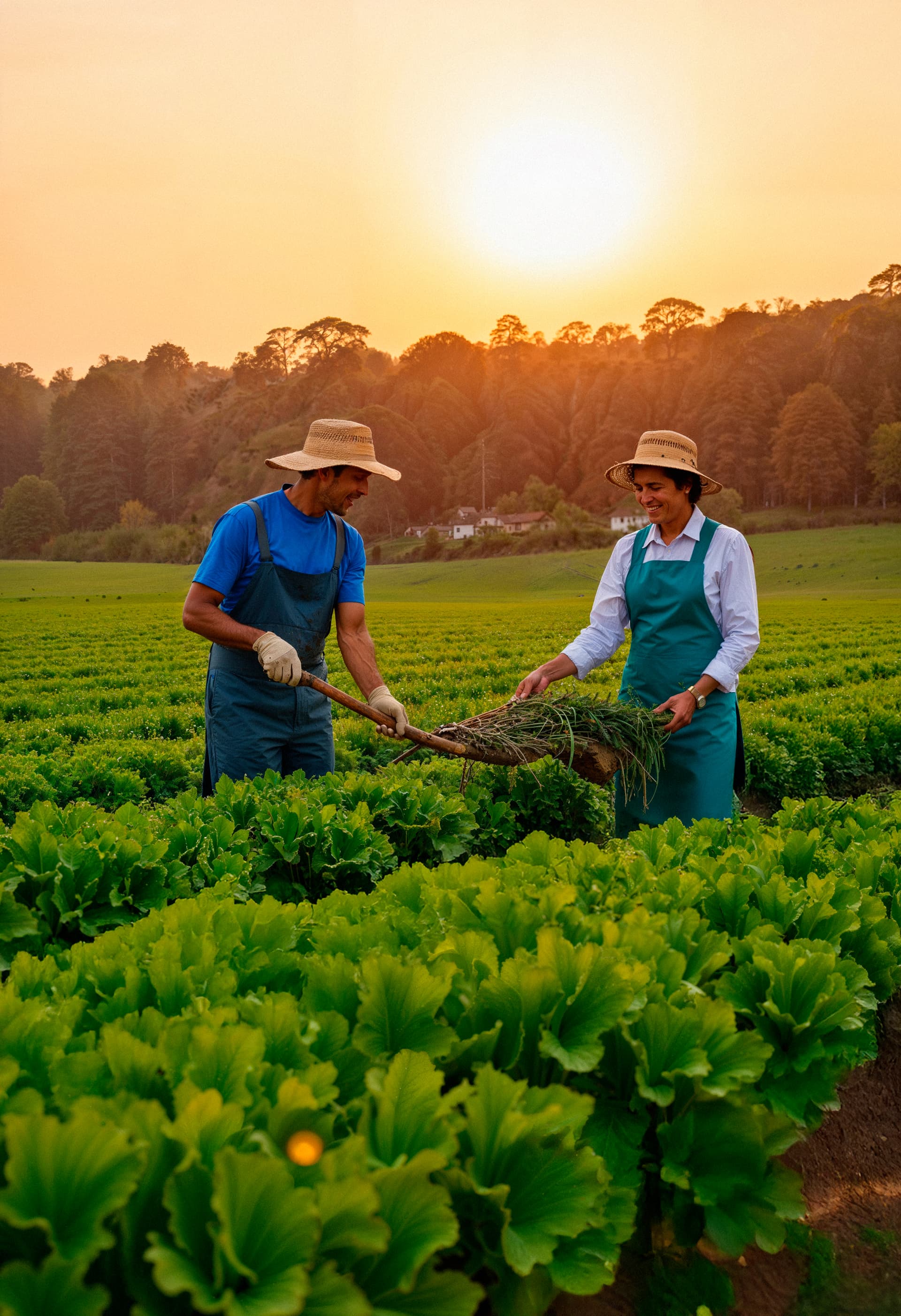 Farmers working in a field